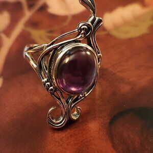 Artisan of India Amethyst 925 Sterling Silver Ring